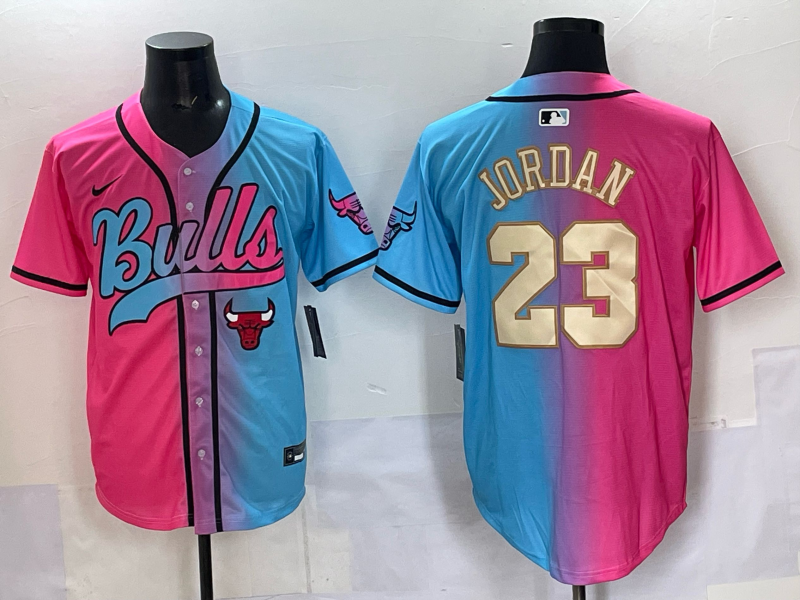 Men Chicago Bulls Nike #23 Jordan Blue pink NBA 2025 Jersey style 009